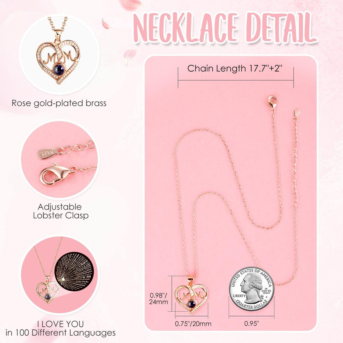 ADDWel gift box with roses necklace keeps contents organized and presentable