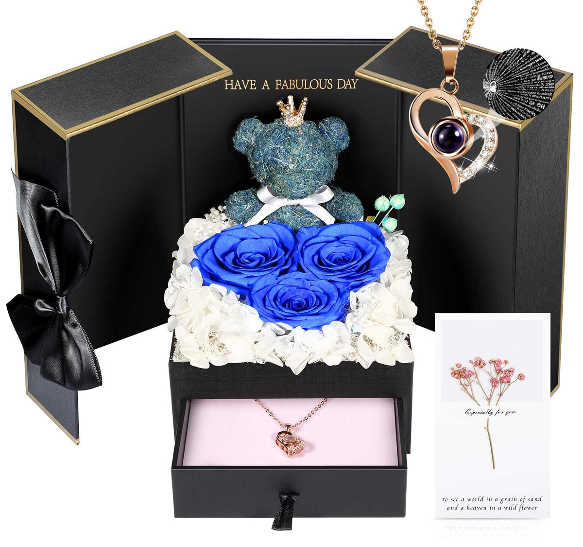 ADDWel preserved blue rose in a luxe gift box for a romantic moment