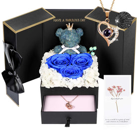 ADDWel preserved blue rose in a luxe gift box for a romantic moment