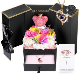 ADDWel preserved rainbow rose in a gift box with lasting beauty.