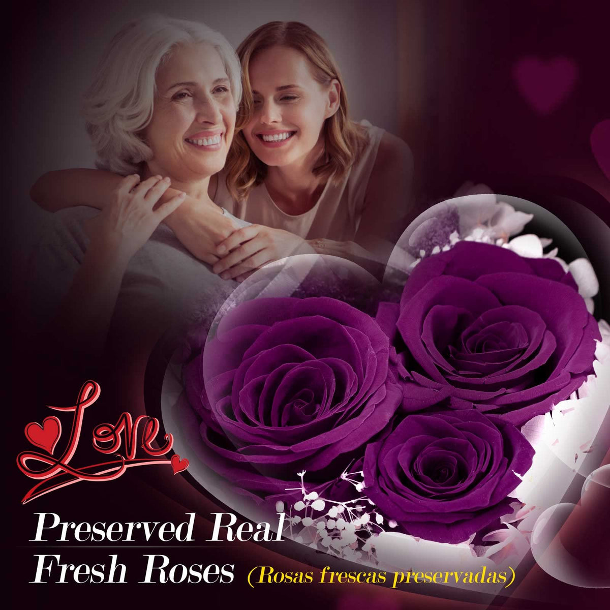 ADDWel preserved rose close-up shows vibrant color and soft, lifelike petals