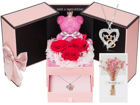 ADDWel preserved rose teddy bear gift box shows a heartfelt keepsake for mom
