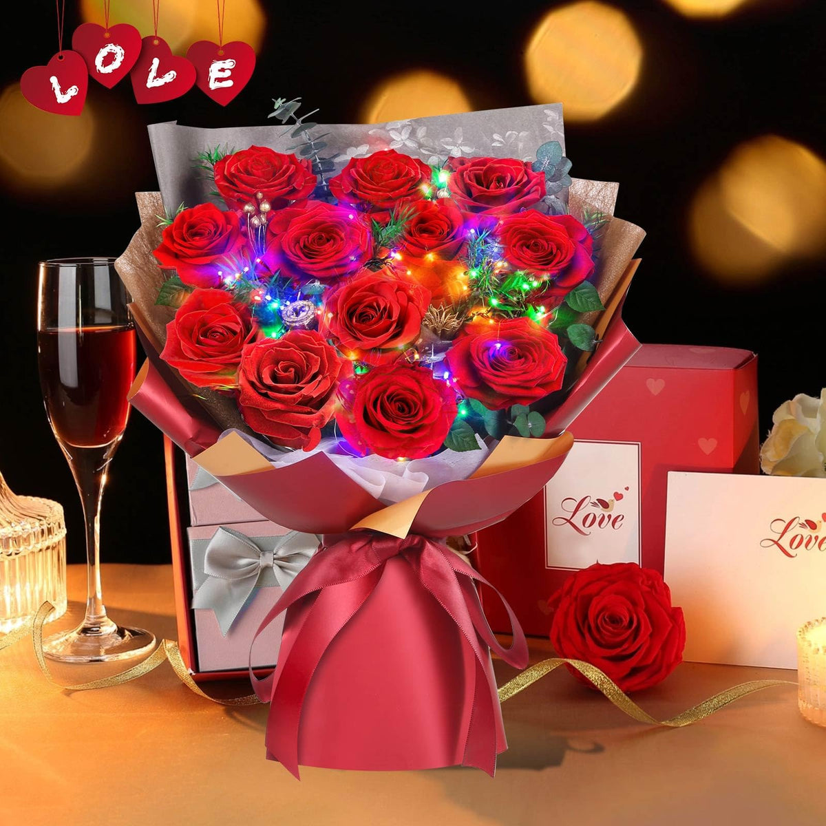 ADDWel preserved roses wedding anniversary decor adds a romantic touch.
