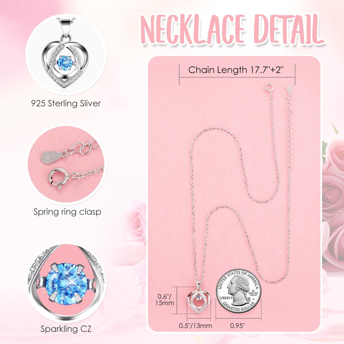 ADDWel 925 sterling silver necklace inside box offers hypoallergenic daily wear.