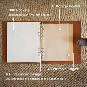 Adeerus 300-pocket 4x6 album keeps photos neatly organized.