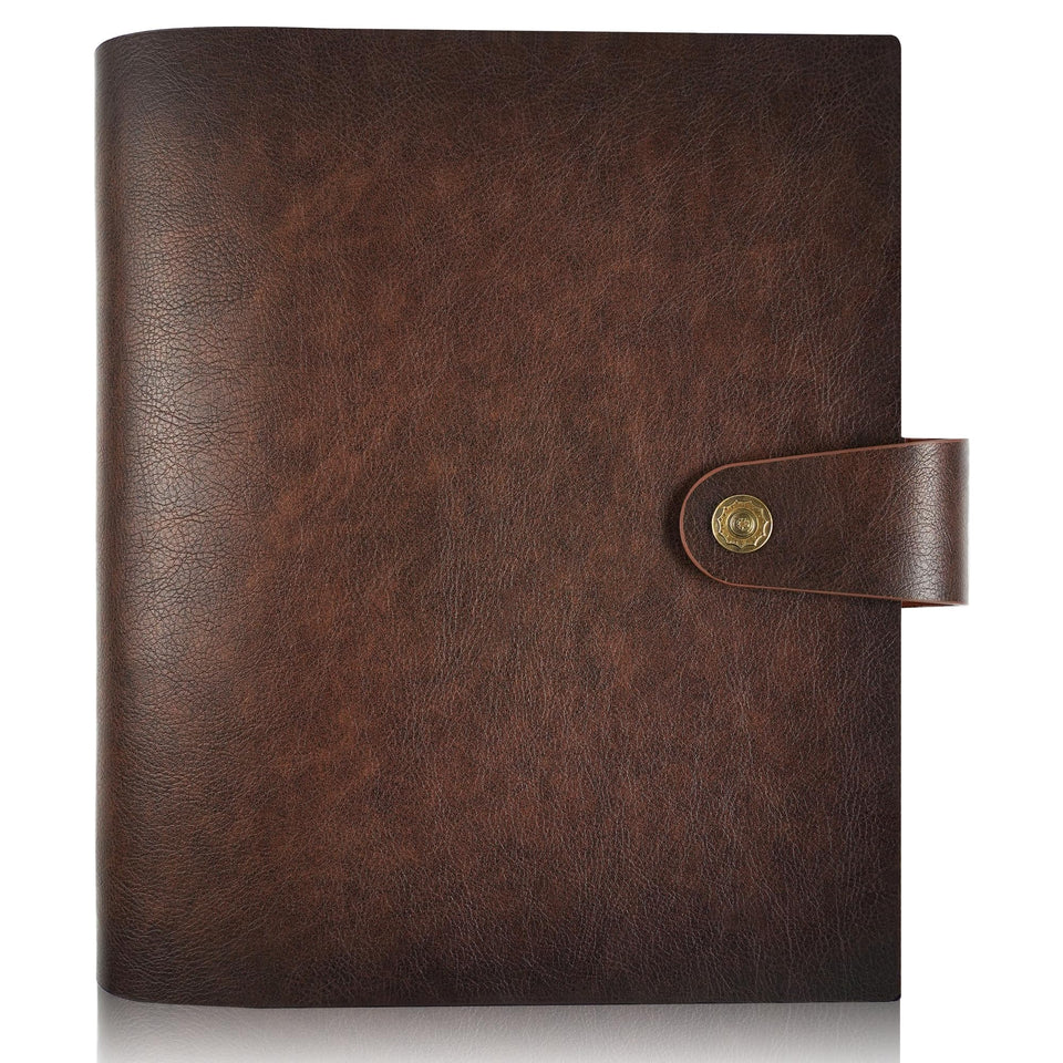 Adeerus Photo Album front cover in brown leather for a timeless keepsake.