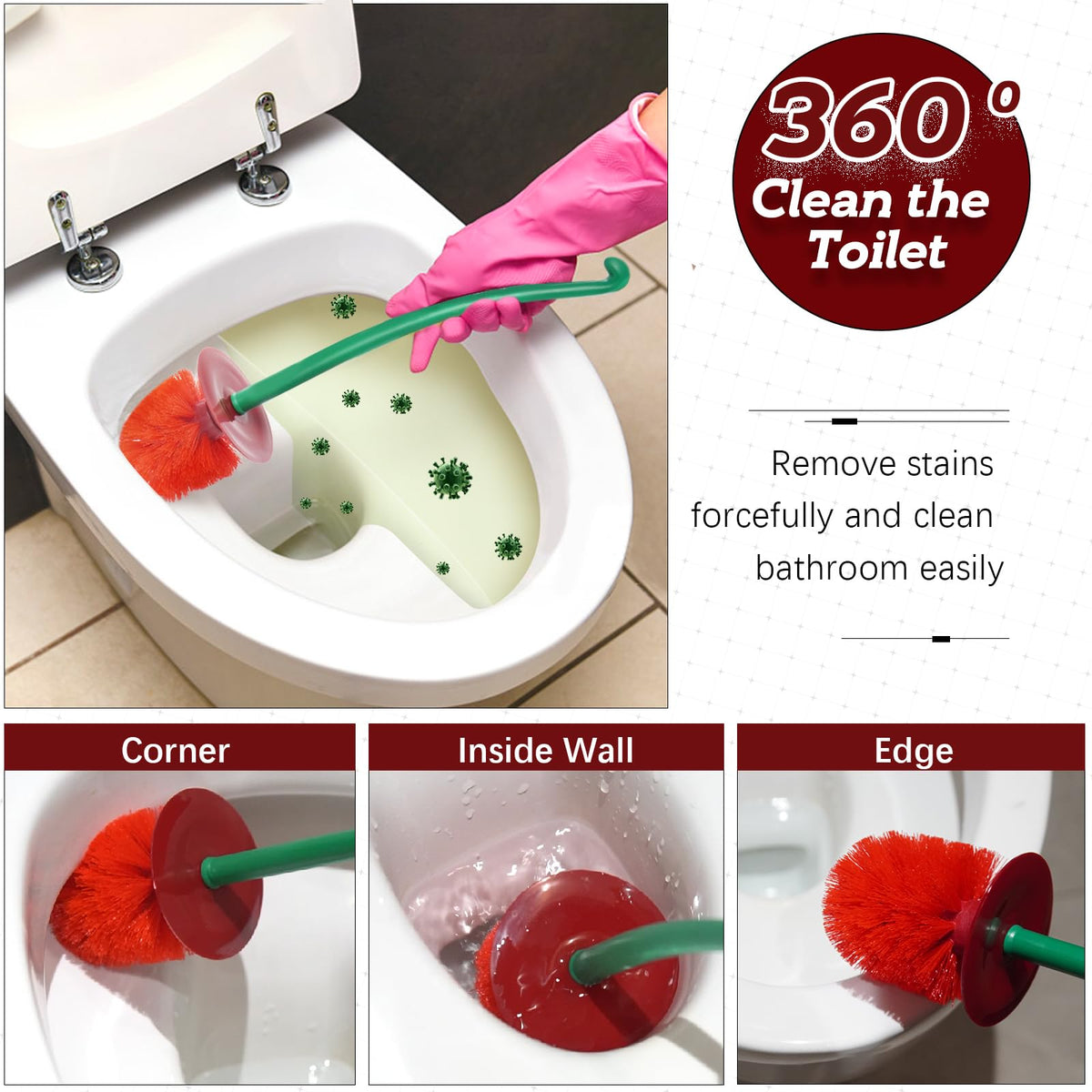 ADNIKIA cherry brush stored on wall-hang option saves space.