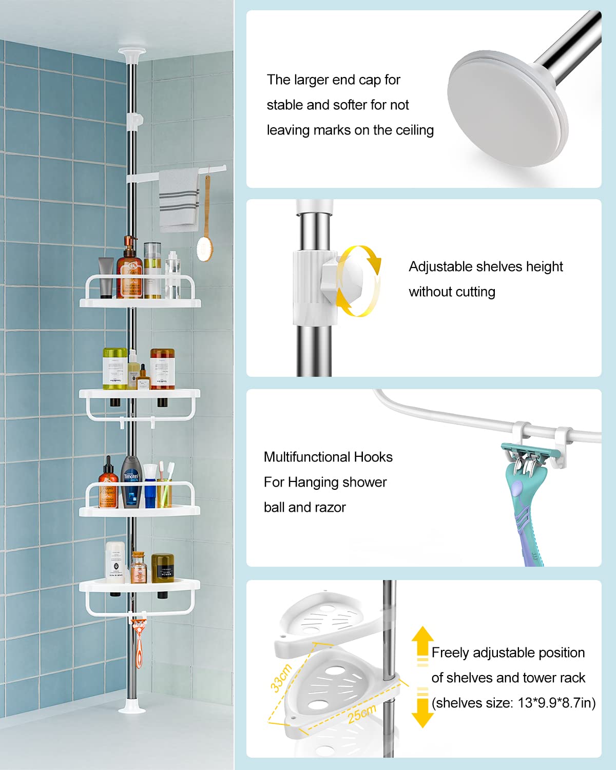 ADOVEL tool-free installation makes setup quick without drilling or glue