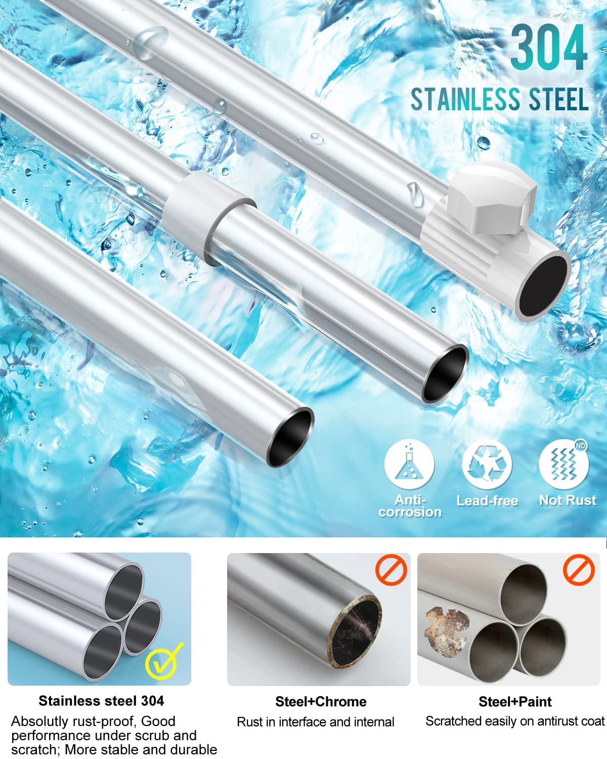 ADOVEL removable trays with drain design prevent water accumulation and simplify cleaning