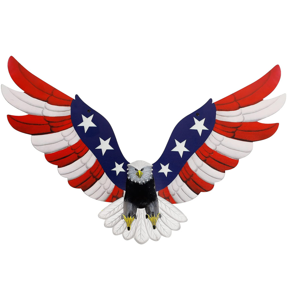 Adroiteet American Eagle wall art with flag pattern for bold patriotic display