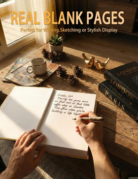 ADUN Stationery gold ceramic birds perched on books add luxe focal point.