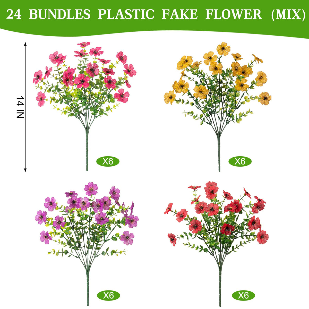 ADXORA purple artificial flowers ideal for year-round garden accents