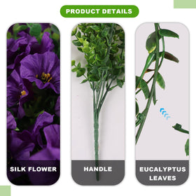 ADXORA outdoor faux flowers on a patio display showing UV resistance and vibrant color.