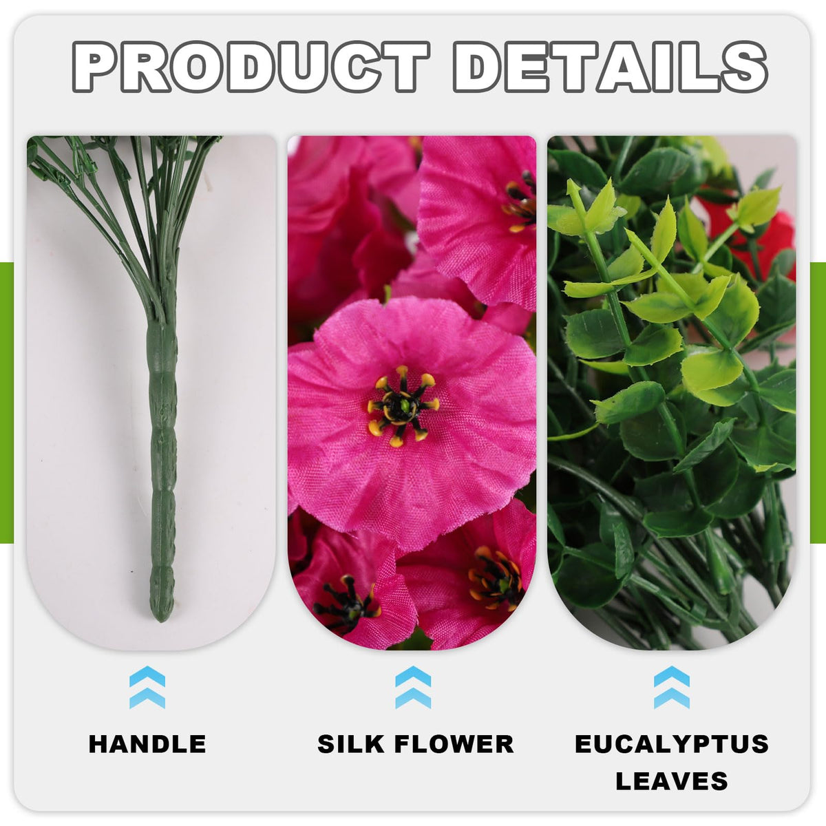 ADXORA hanging flower arrangement for outdoor walls and railings, weather-ready and fade resistant