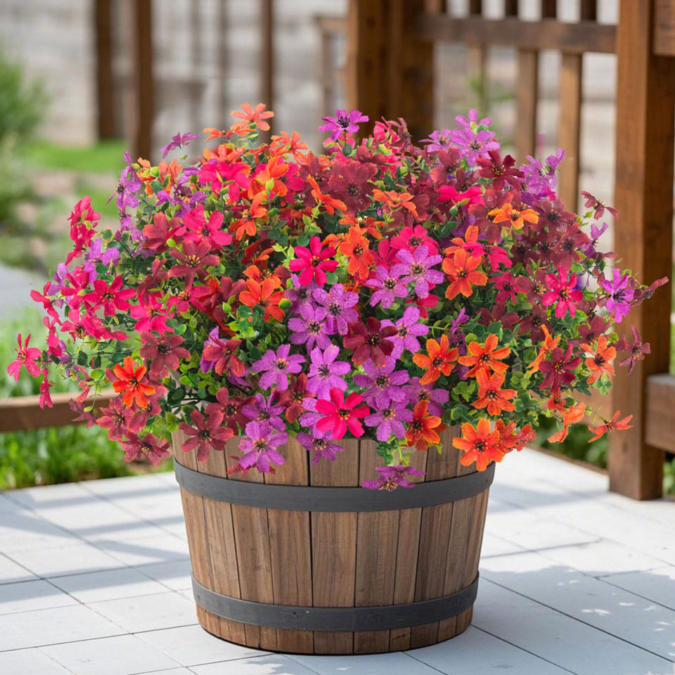 ADXORA purple daisy fake flowers close-up for vibrant outdoor decor