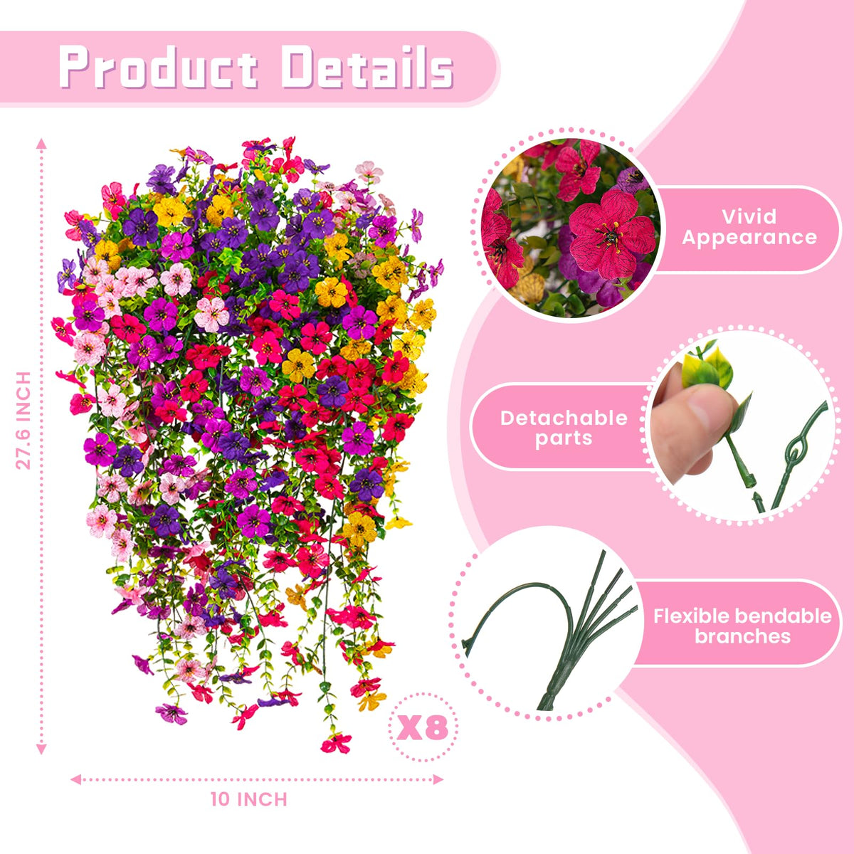 ADXORA UV-resistant silk flowers for porch and outdoor spaces.