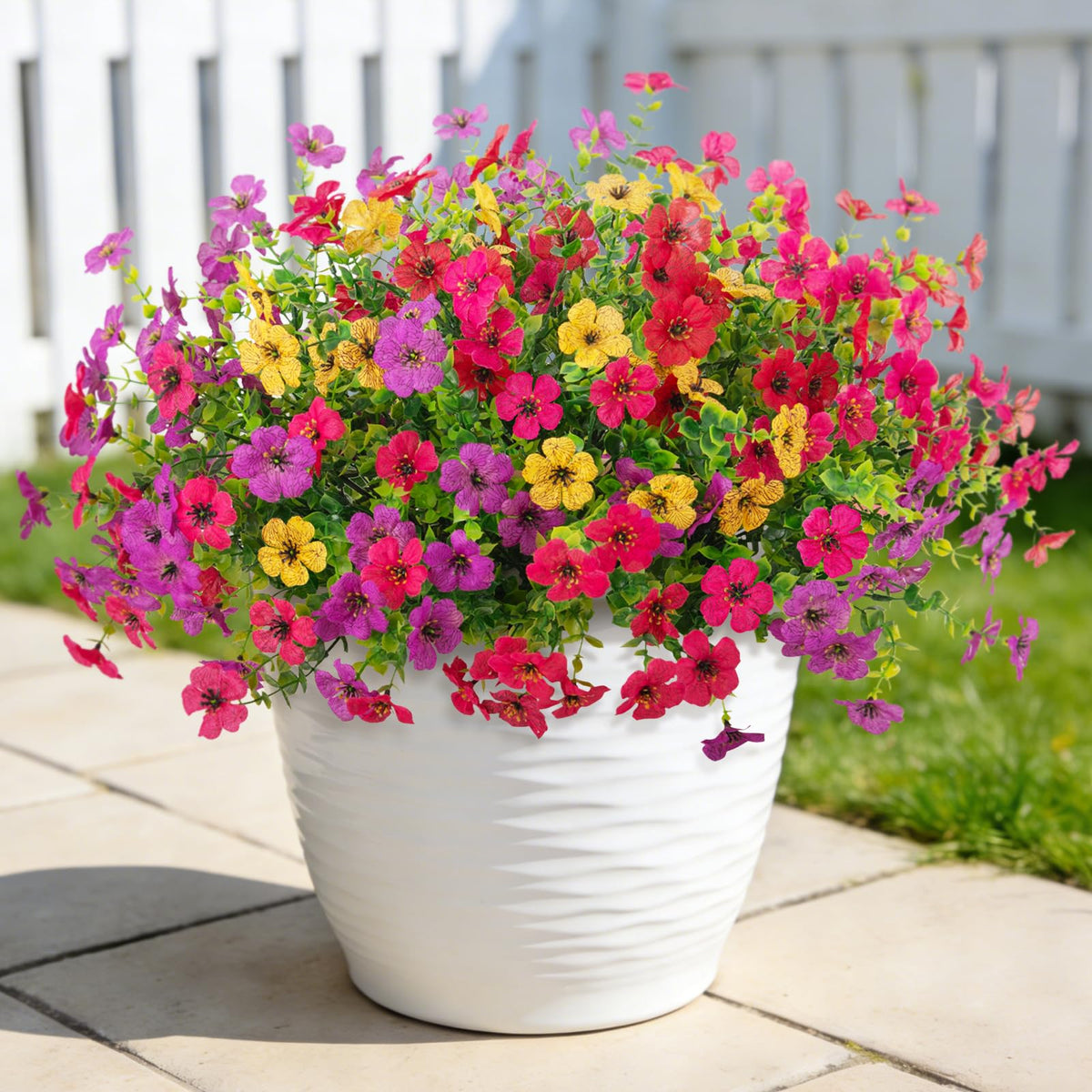 ADXORA window box display with UV-safe bouquets for curb appeal