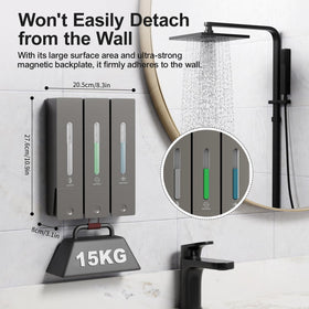 Aeakey dispenser side view highlighting convenient no-drill installation.