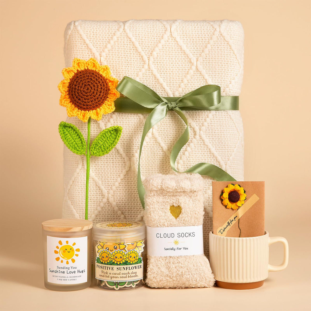 Aeenr crochet sunflower adds handmade charm to thoughtful gift moments.