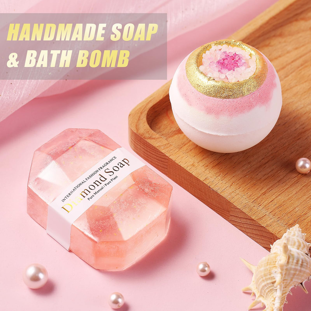 Aeenr floral bath soap, gentle lather with a floral scent.