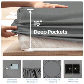 Aekenr grounding sheets gray queen side pocket access keeps phone within reach