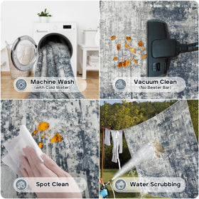 Aelenmu washable rug detail, easy machine wash for quick refresh.