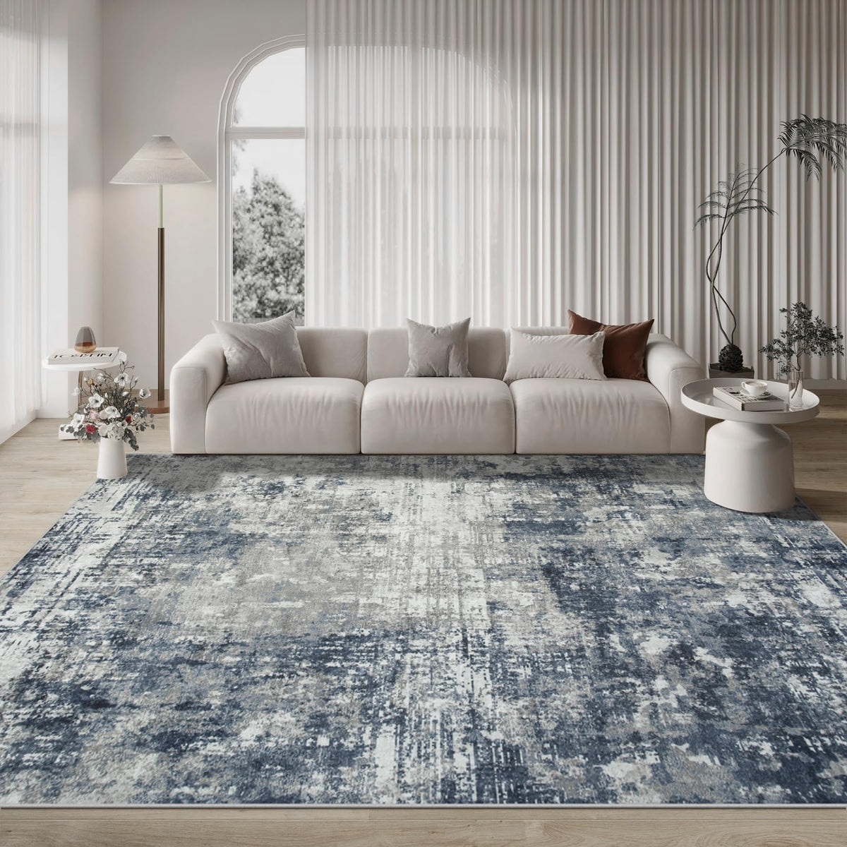 Aelenmu area rug neutral pattern complements diverse interiors effortlessly.