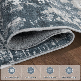 Aelenmu rug with non-slip backing supports safe play for kids and pets.