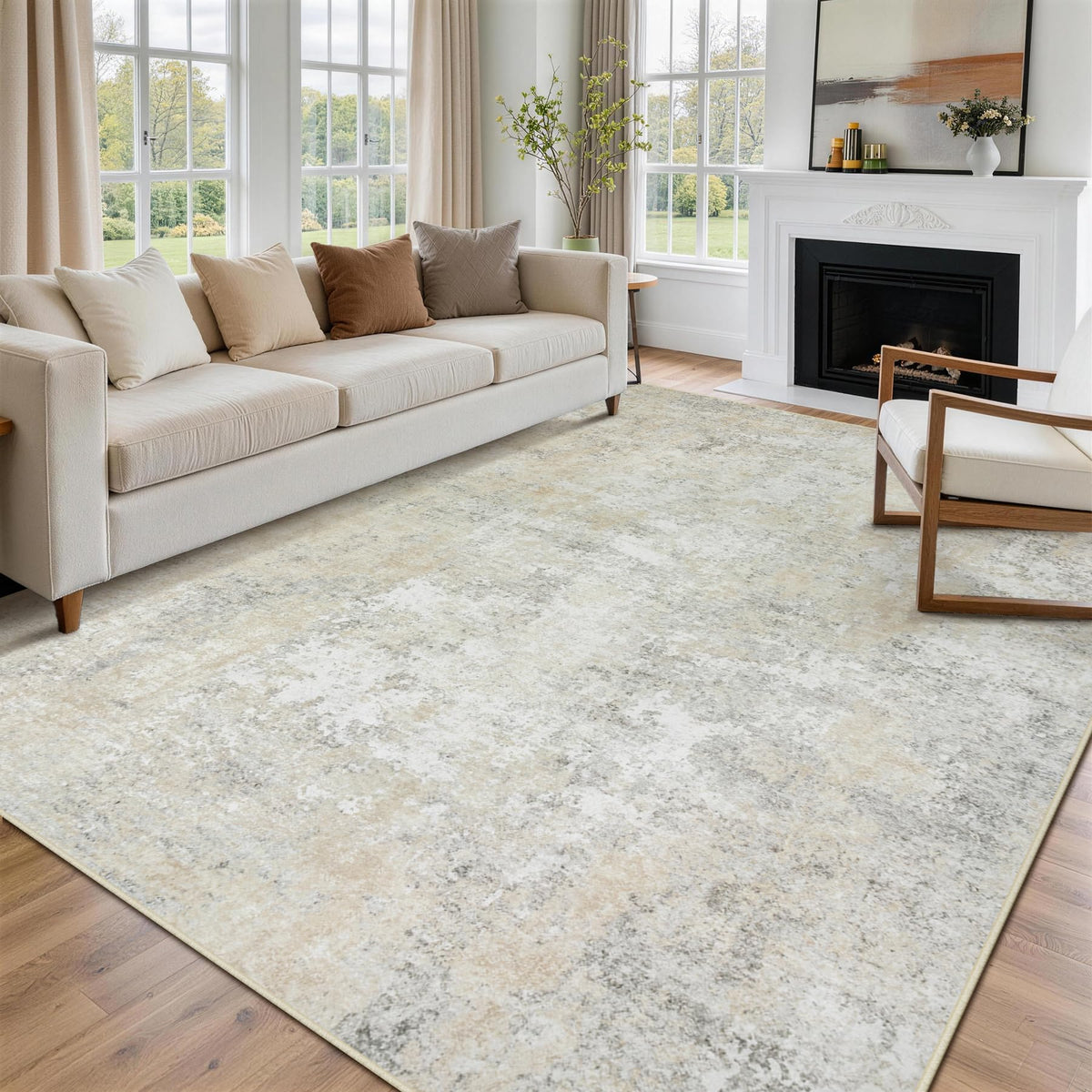 Aelenmu 8x10 rug resists shedding and fraying with tight weaving