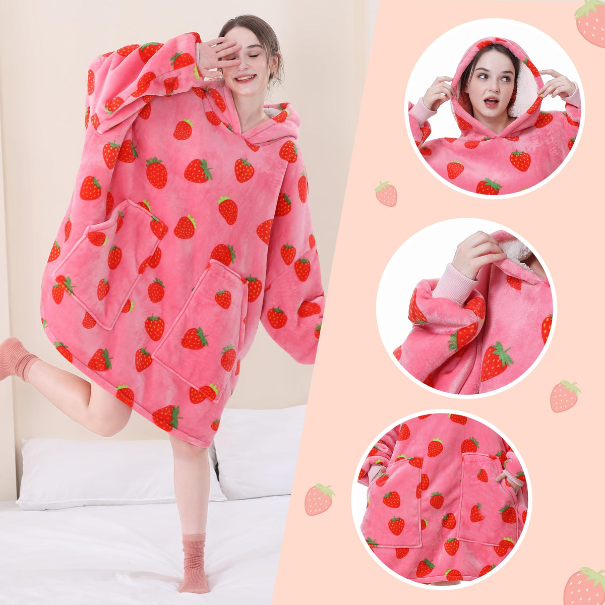 Aemicion blanket hoodie features two pockets to keep essentials