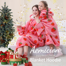 Aemicion Strawberry Blanket Hoodie gift-ready packaging ideal for gifting