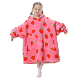 Aemicion Strawberry Blanket Hoodie inside sherpa for plush comfort