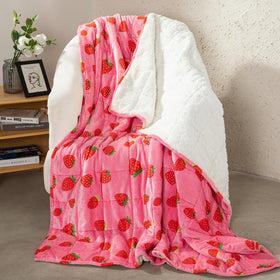 Aemicion weighted blanket in pink strawberry pattern adds cozy warmth for bedtime