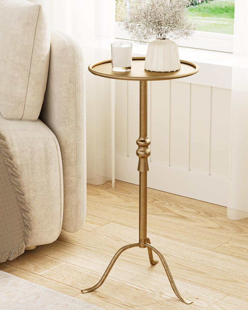 AEPOALUA brass-distressed tray top adds vintage charm to living spaces