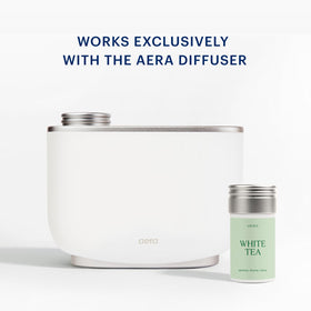 Aera Microdroplet Technology shown with diffuser for cleaner scent release.