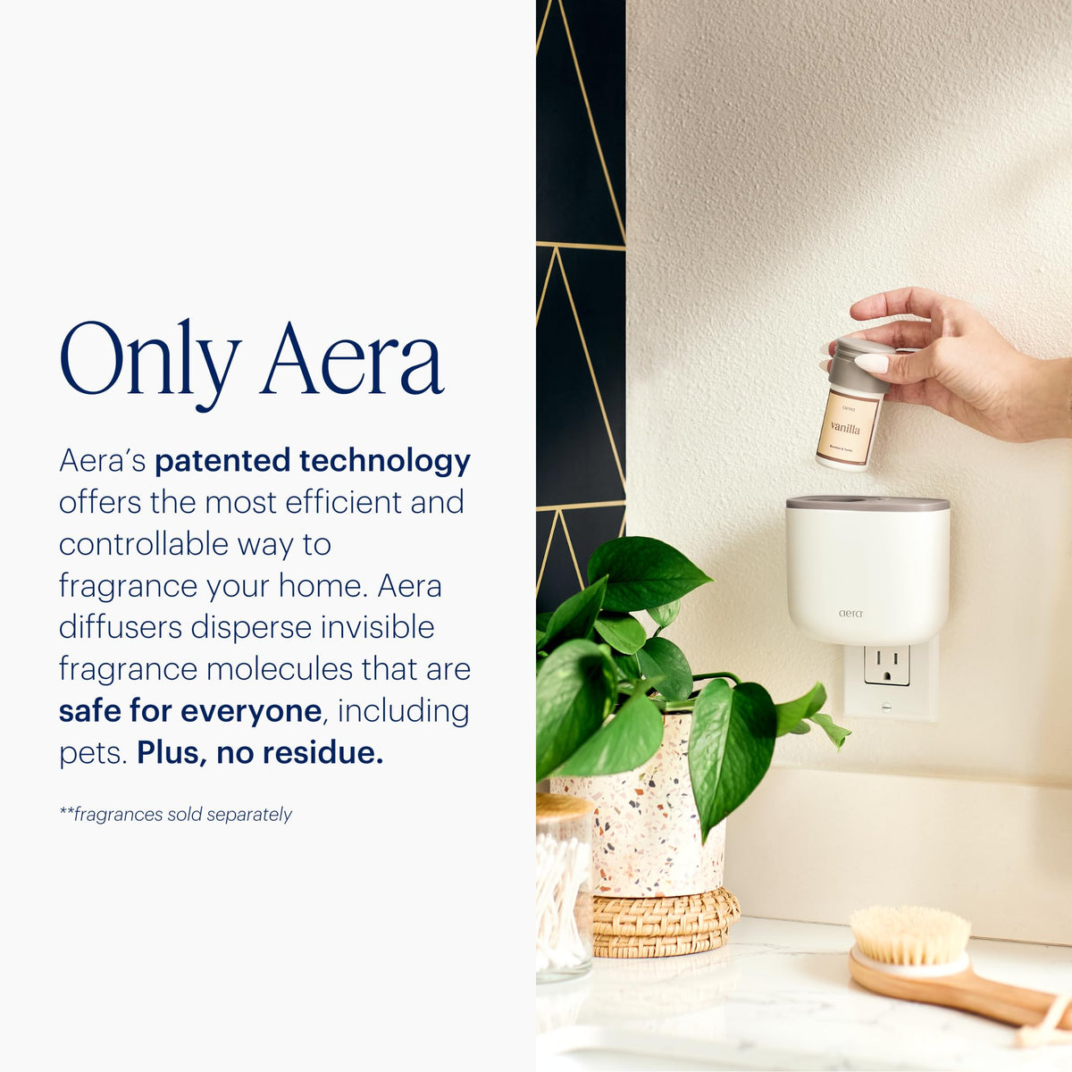 AERA Mini diffuser with Alexa control for hands-free fragrance in any room.