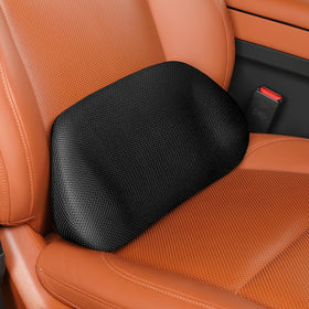 Aerovia 1P lumbar support in seat fills gaps and supports posture during long drives.