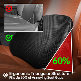 Aerovia triangular-lower-back-cradle provides ergonomic support for the lower spine.