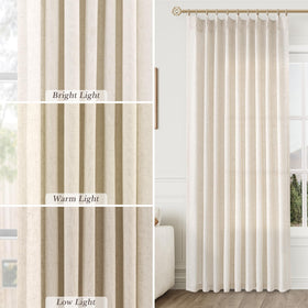 Light-filtering Aersas curtains in natural cream producing gentle daylight