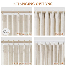 Aersas 108-inch cream-beige panel drape full view showing length and drape