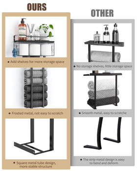 Aetyord sturdy vertical design secures towels while freeing wall space.