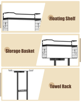 Aetyord top basket stores toilet paper rolls and toiletries neatly.