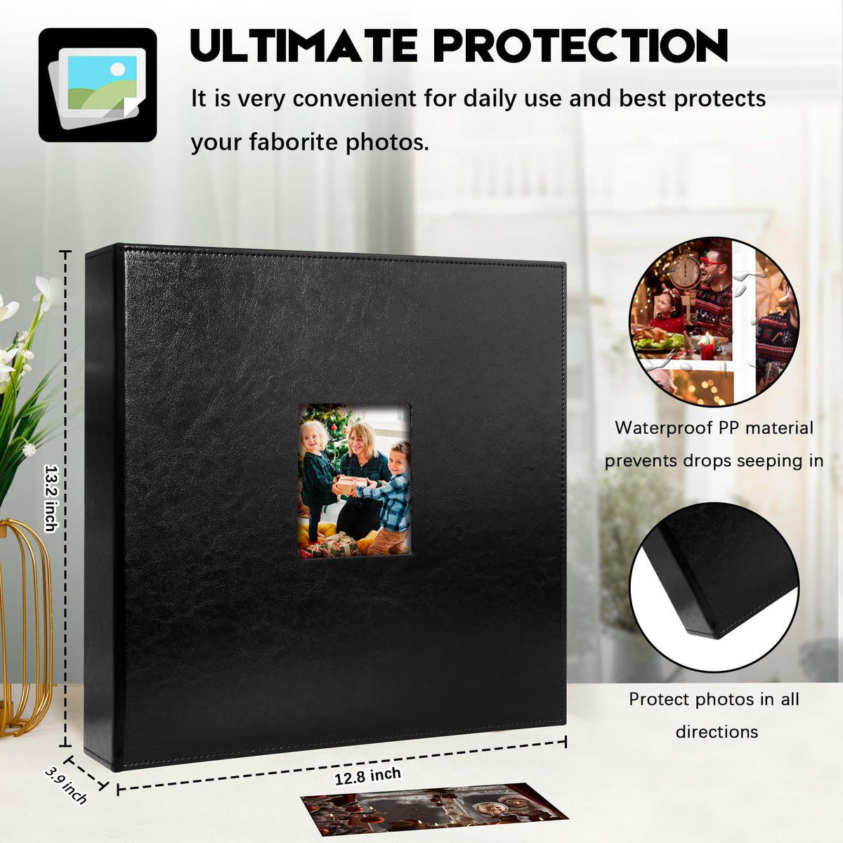 Aevdor acid-free inner pages protect photos from dust and moisture