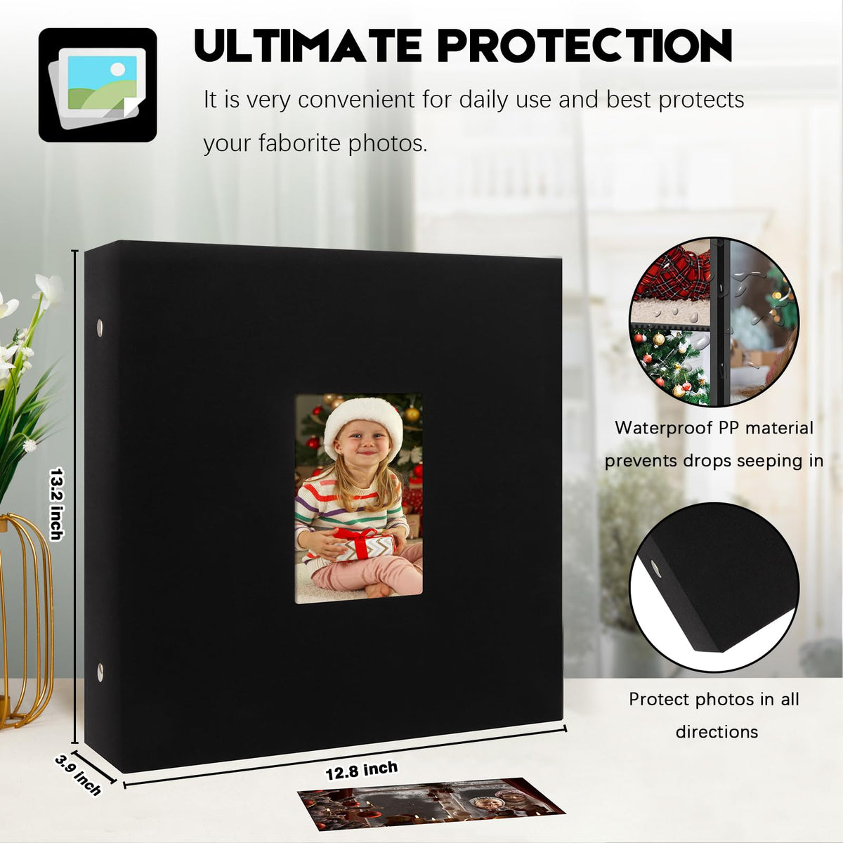 Aevdor 1000 pockets photo album spine and cover showcase premium linen texture