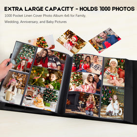 Aevdor 1000 pockets photo album vegan linen cover offers durable, stylish storage