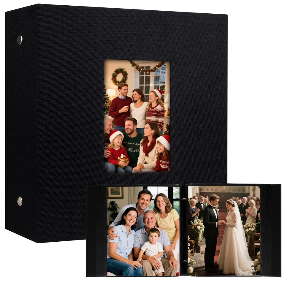 Aevdor 200-pocket 8x10 album cover with linen texture for durable, stylish memory keeping.