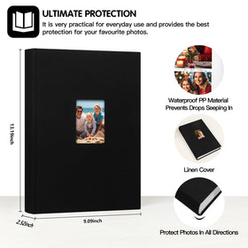 Aevdor 450 Pockets Photo Album acid-free PVC-free sleeves protect memories safely.