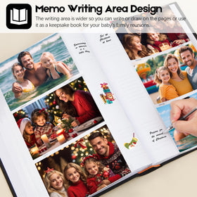 Aevdor 450 Pockets Photo Album DIY window enables quick, personalized front-page details.