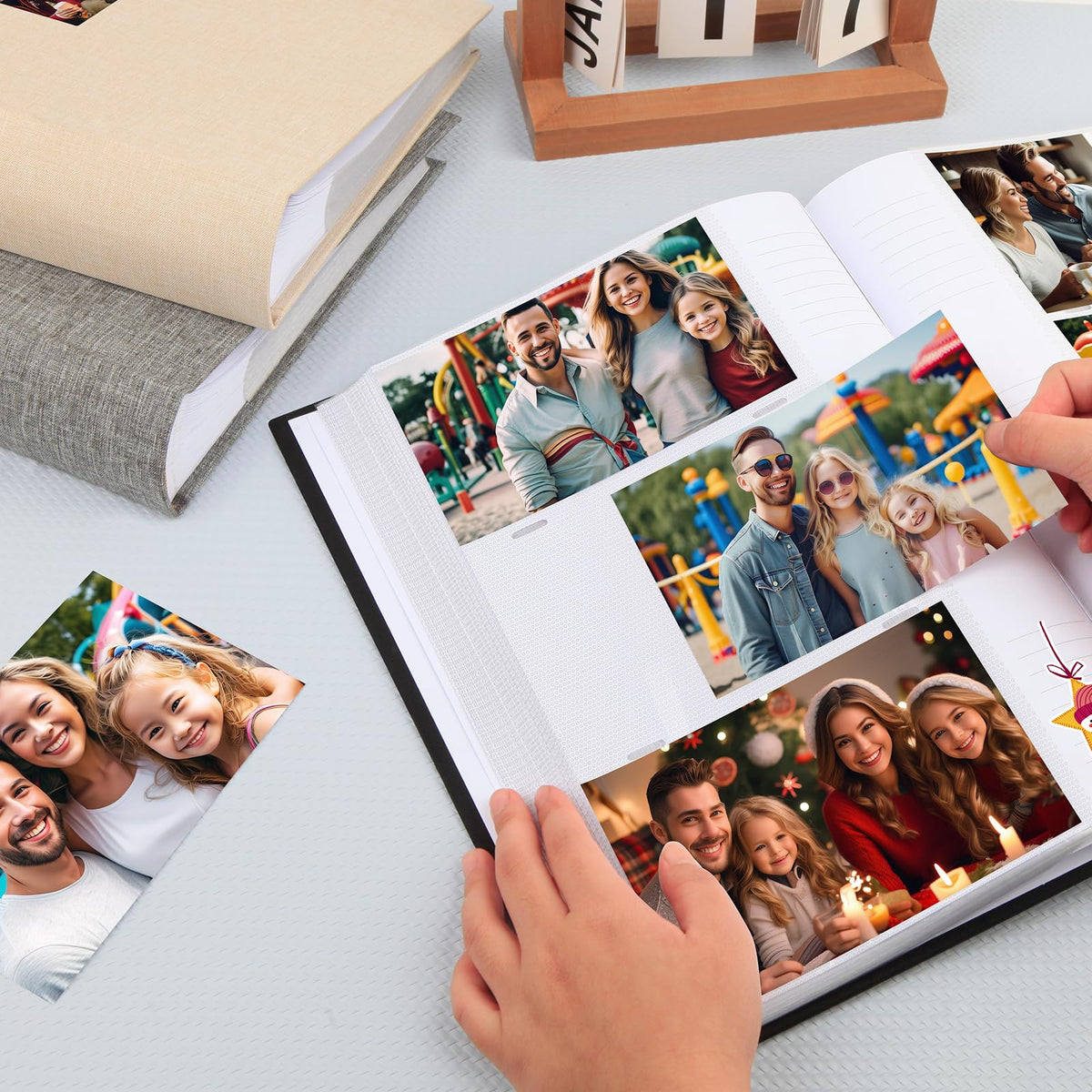 Aevdor 450 Pockets Photo Album writing space beside each pocket for captions.