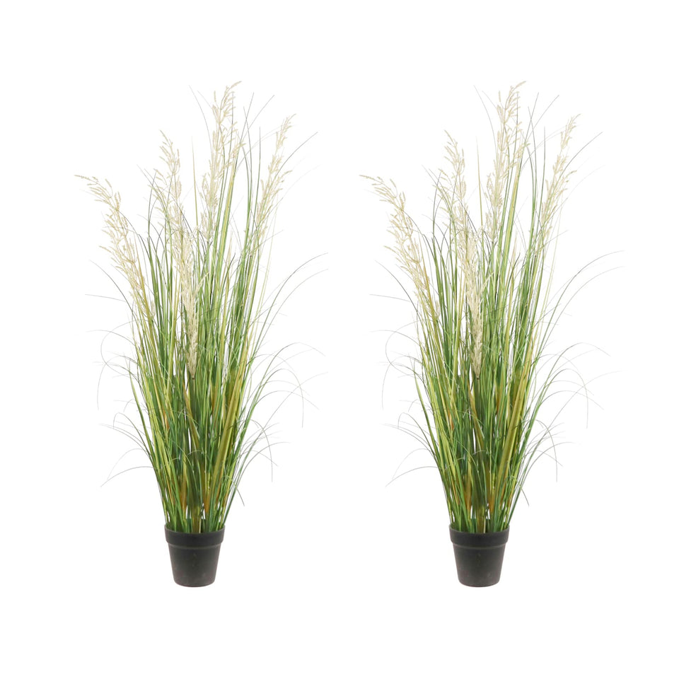 AfanD 47in artificial grass plant in pot provides long-lasting color for modern interiors.